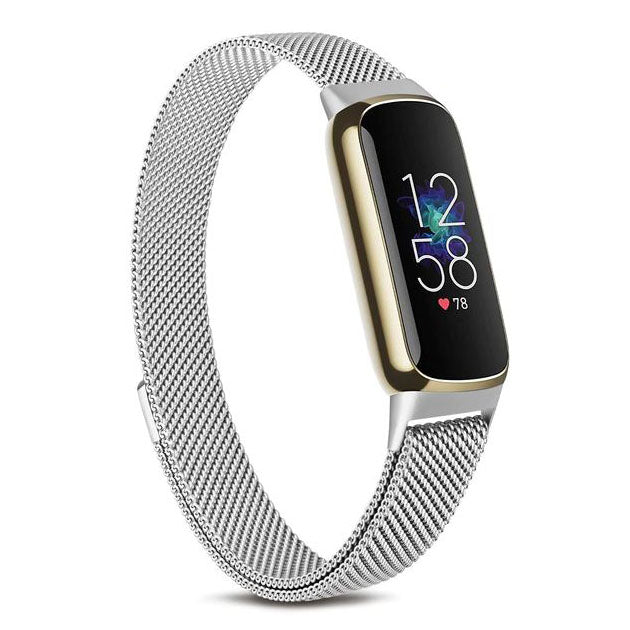 fitbit luxe strap stainless magnetic fit 
silver