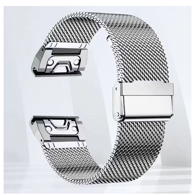 silver modern fit garmin foreunner 965 steel strap
