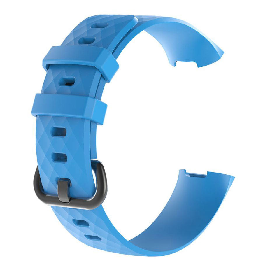 textured fitbit charge 4 strap silicone sky blue

