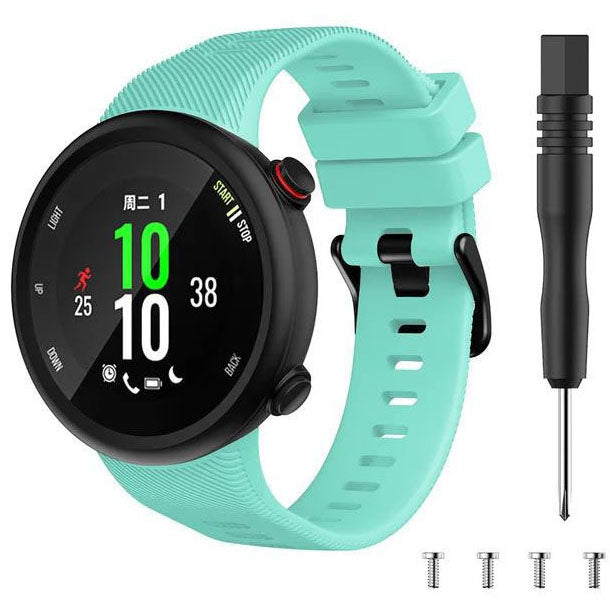 teal silicone strap for garmin forerunner 45 buckle
