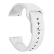 white fitbit versa 3 silicone strap on wrist


