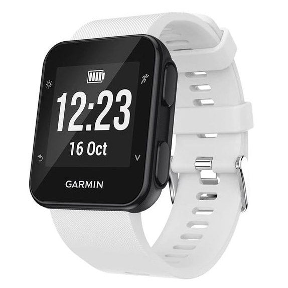 white garmin forerunner 35 strap silicone buckle
