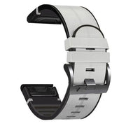 white garmin foreunner 965 leather band closeup
