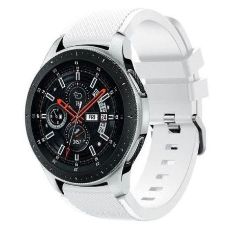 white stylish samsung galaxy watch 46mm silicone band


