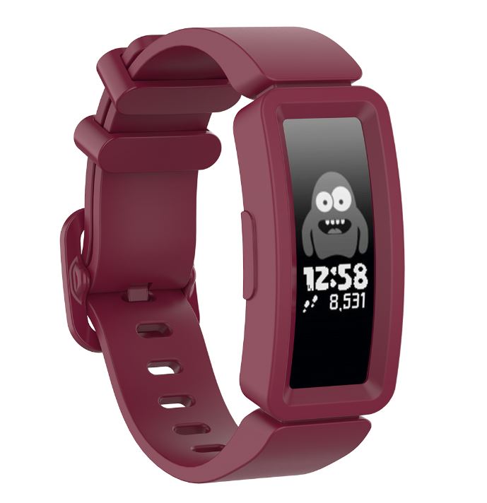 fitbit ace 2 strap silicone buckle wine red
