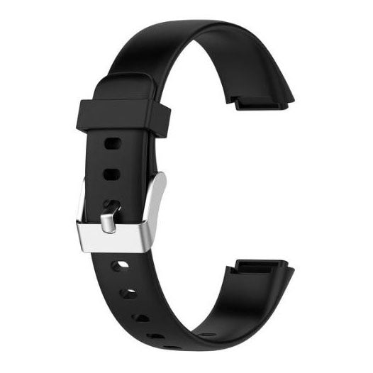 fitbit luxe strap with chrome buckle black
