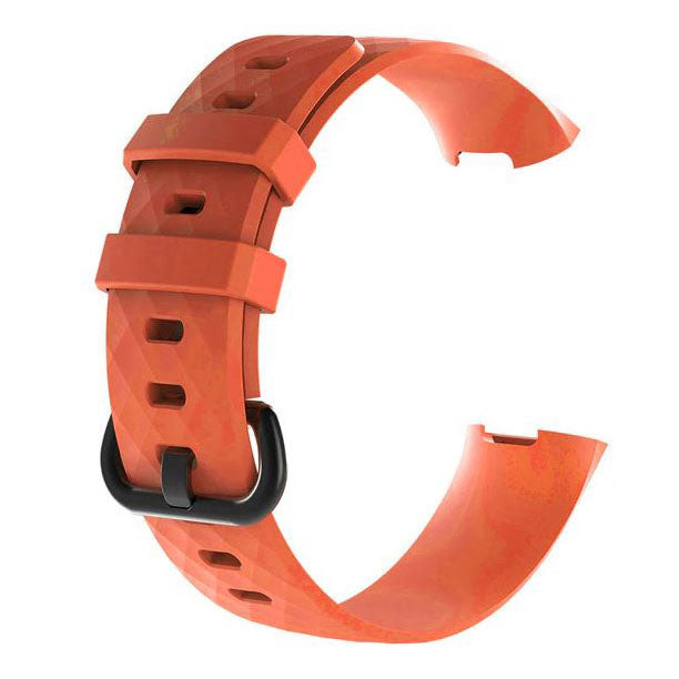 fitbit charge 3 strap textured silicone orange