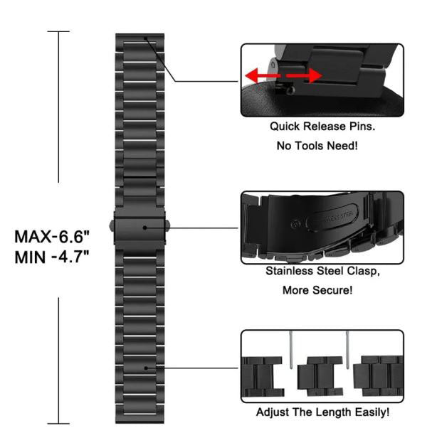 adjustable steel strap for fitbit versa
